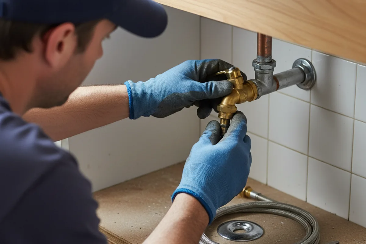 Shutoff valve and fitting work during Emergency Plumbing in Crescent